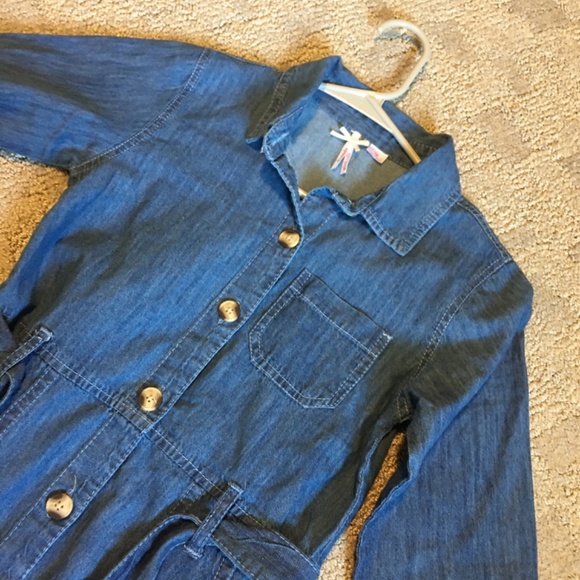 Long Sleeve Denim Jean Dress - Picture 3 of 3